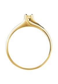 Goldring mit einer glatten, polierten Oberfläche, ausgestattet mit einem konischen Design und einer zentralen Steineinstellung. Es ist kein Edelstein enthalten.