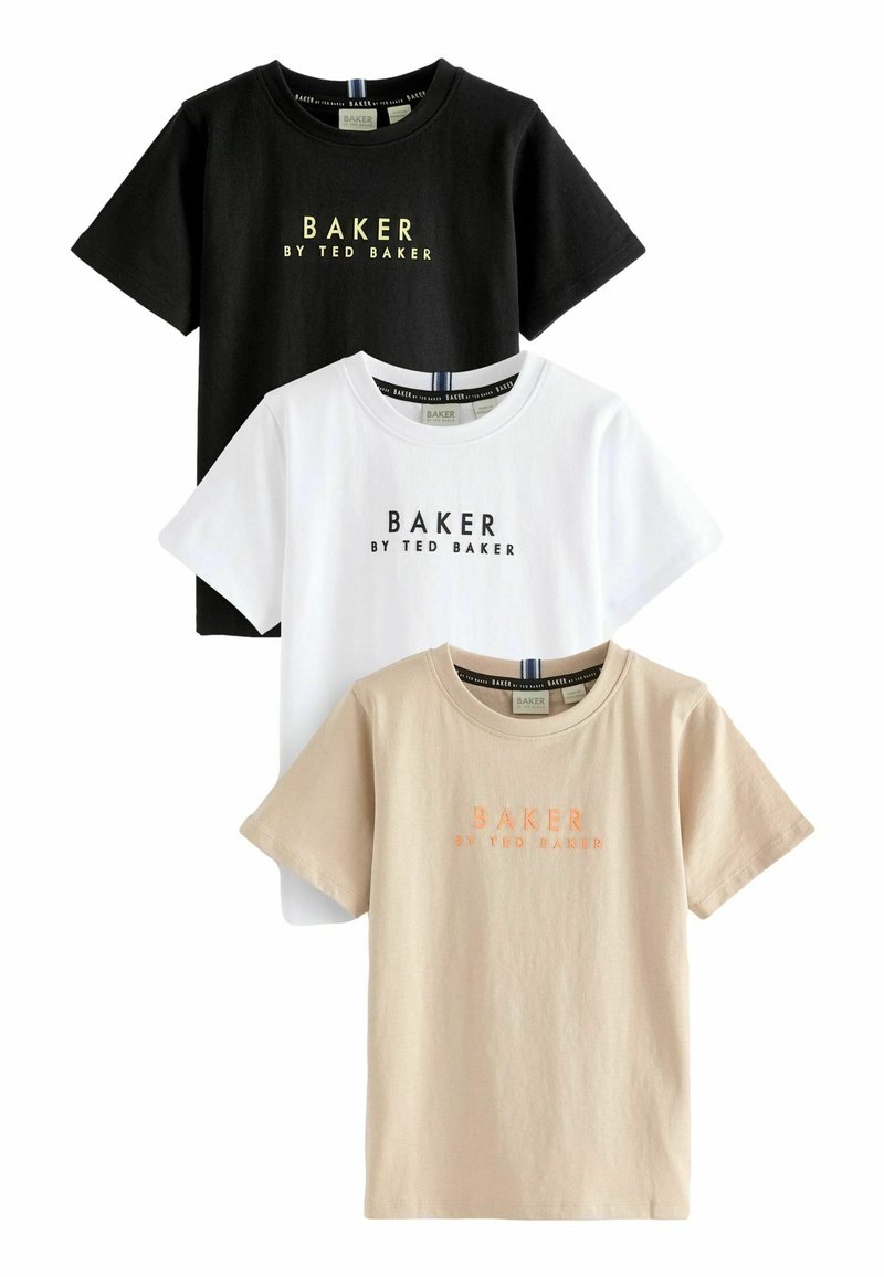 Baker by Ted Baker 3 PACK - Apdrukāts T-krekls - black white beige
