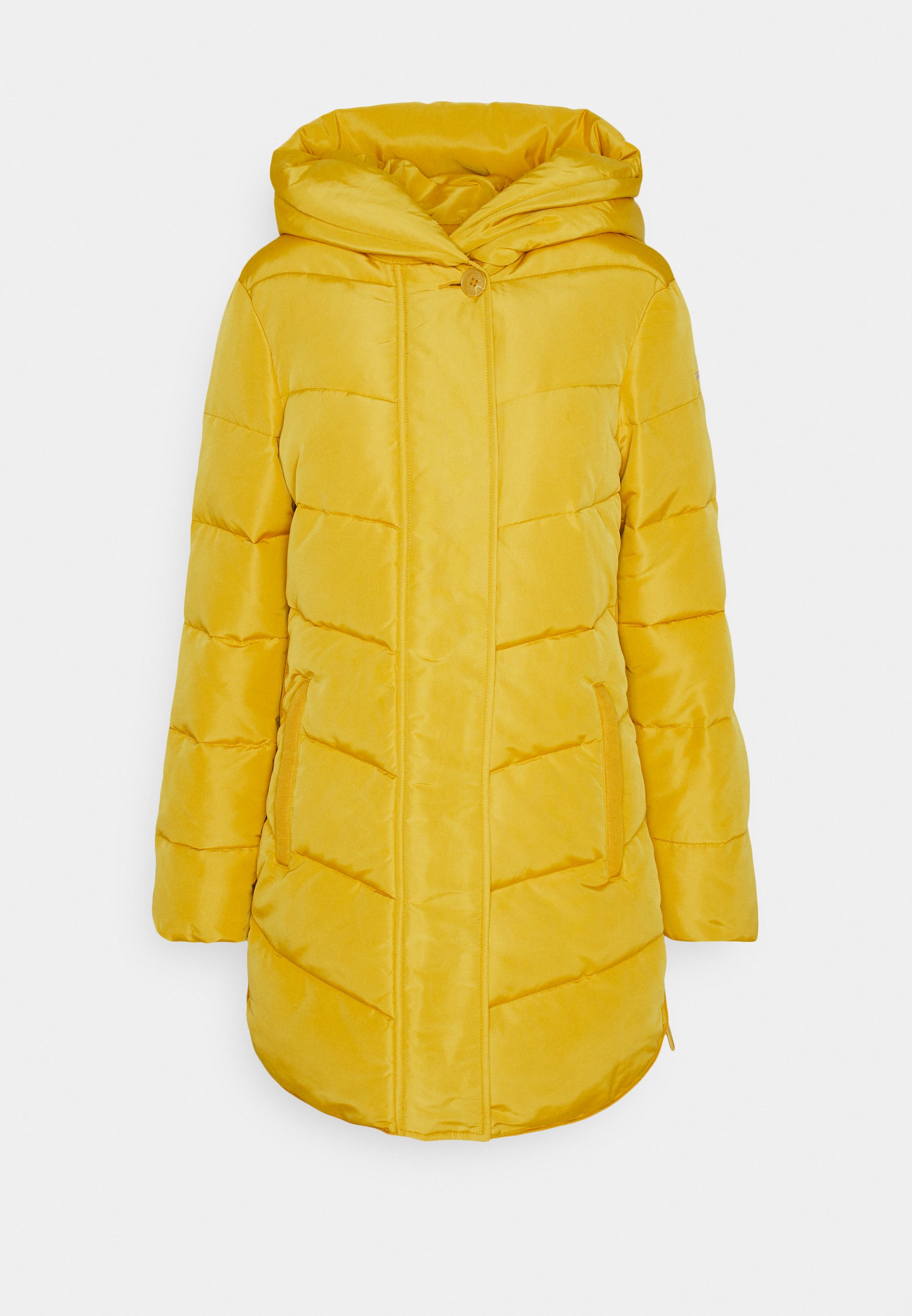 yellow puff coat