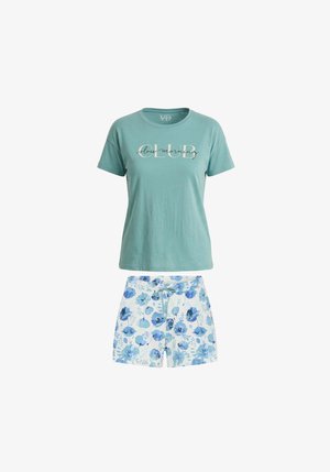 LASCANA, VIVANCE DREAMS BY LASCANA SHORTY SET - Pyjama - blue + flower