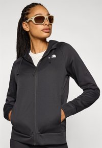 The North Face REAXION HOODED FULL ZIP JACKET - Užtrauktuku užsegamas treningas - black heather