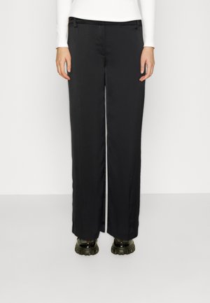 Weekday RILEY WIDE TROUSE - Pantalones - black