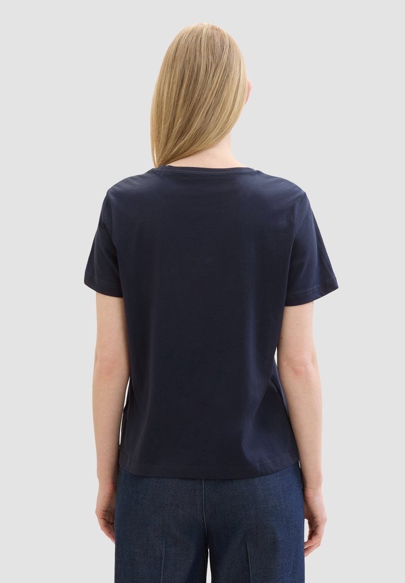 TOM TAILOR 2ER-SET RUNDHALS KURZARM - T-Shirt print - schwarz blau