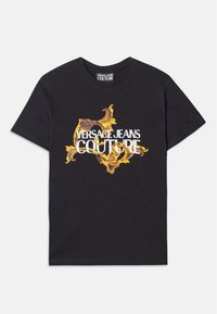 LOGO BAROQUE - Tricou cu imprimeu - black/gold coloured