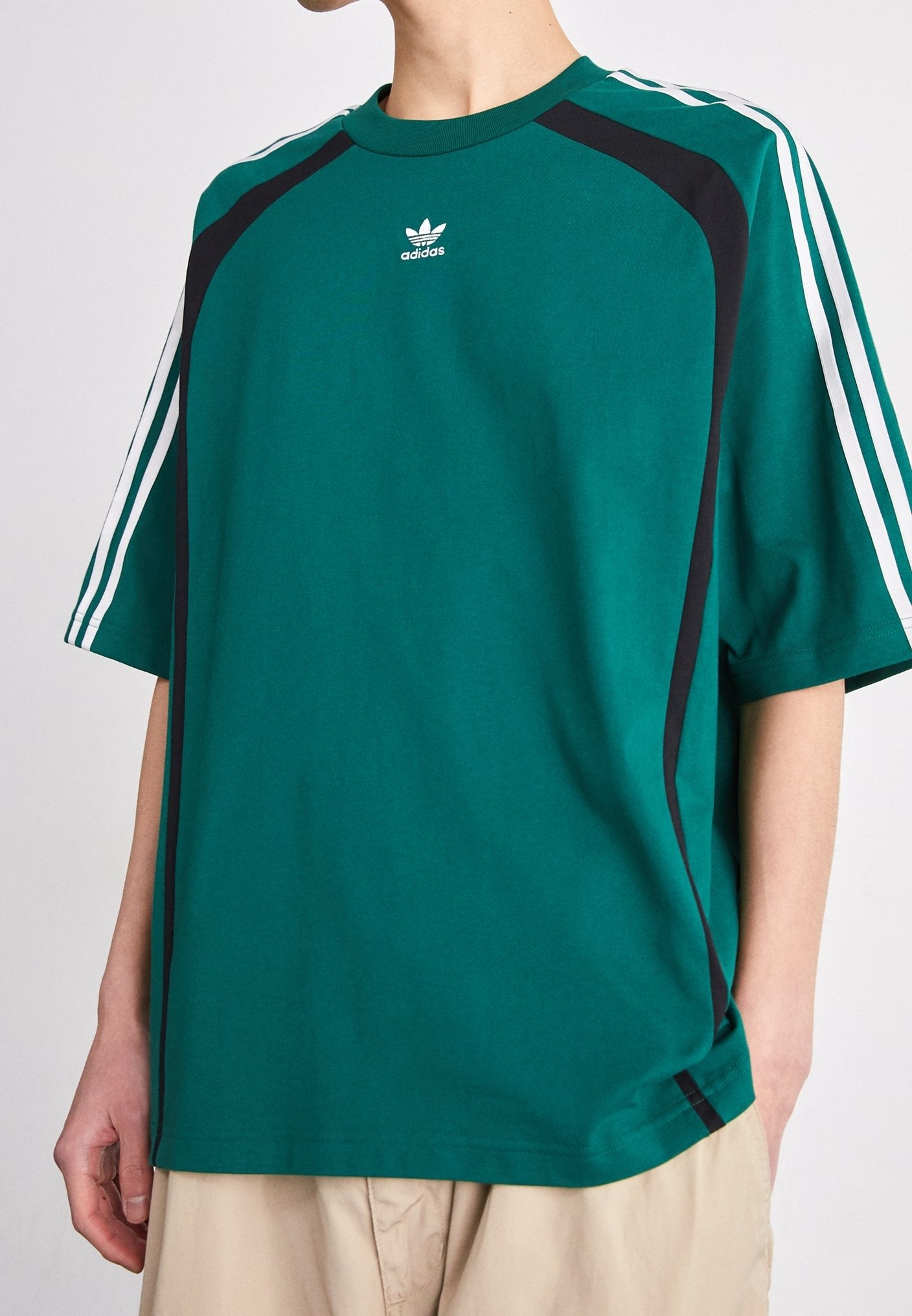 Collegiate Green T Shirt Adidas Stripes Vert Adidas Originals T