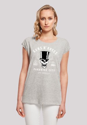 GUNS 'N' ROSES WHISKEY LABEL ROCK BAND - Print T-shirt - heather grey