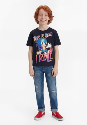 Name it NKMDARIUS SONIC NREG SS  BOX SKY - Μπλουζάκι με στάμπα - dark blue