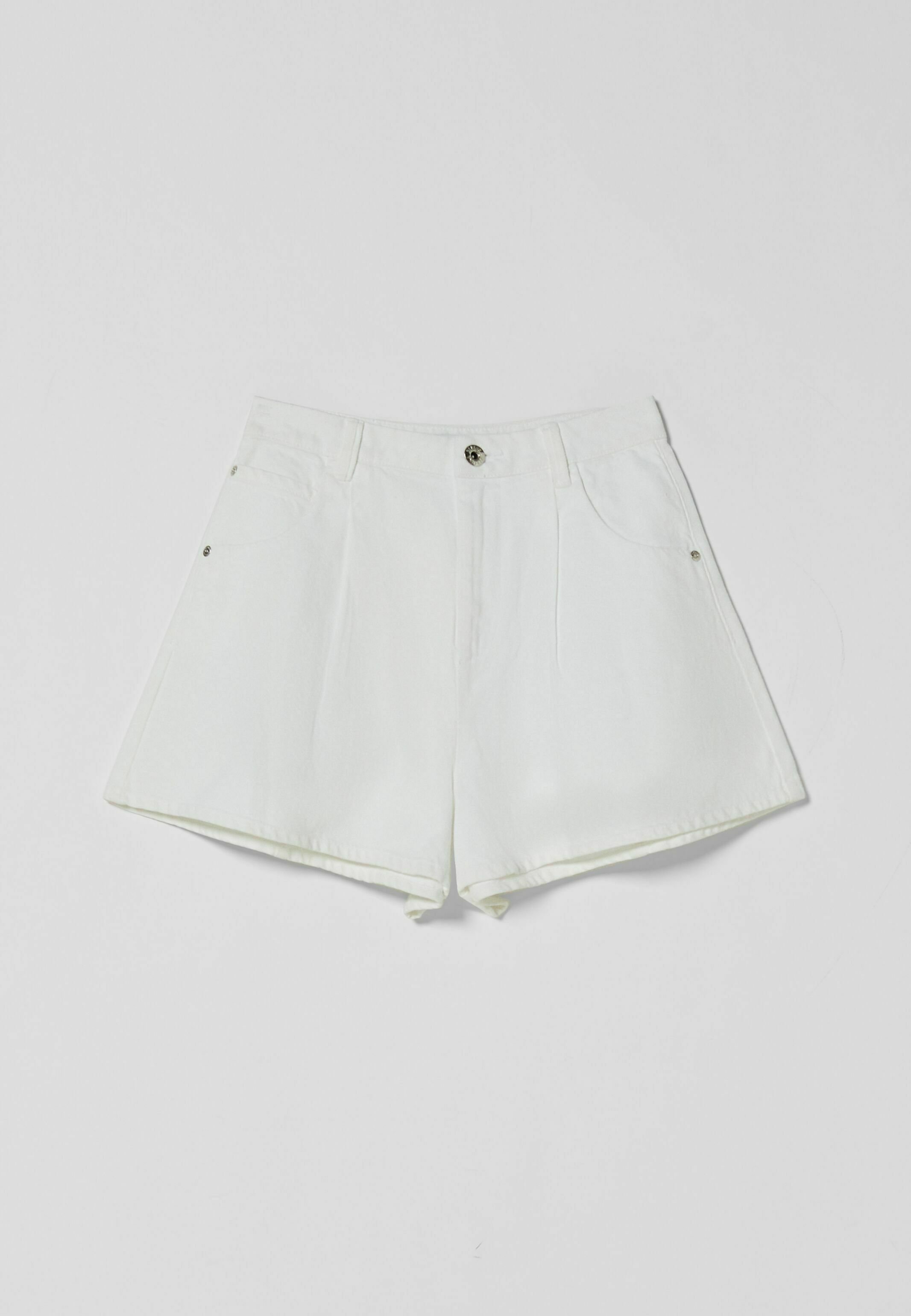 Bershka FLARED - Shorts di jeans - white/bianco - Zalando.it