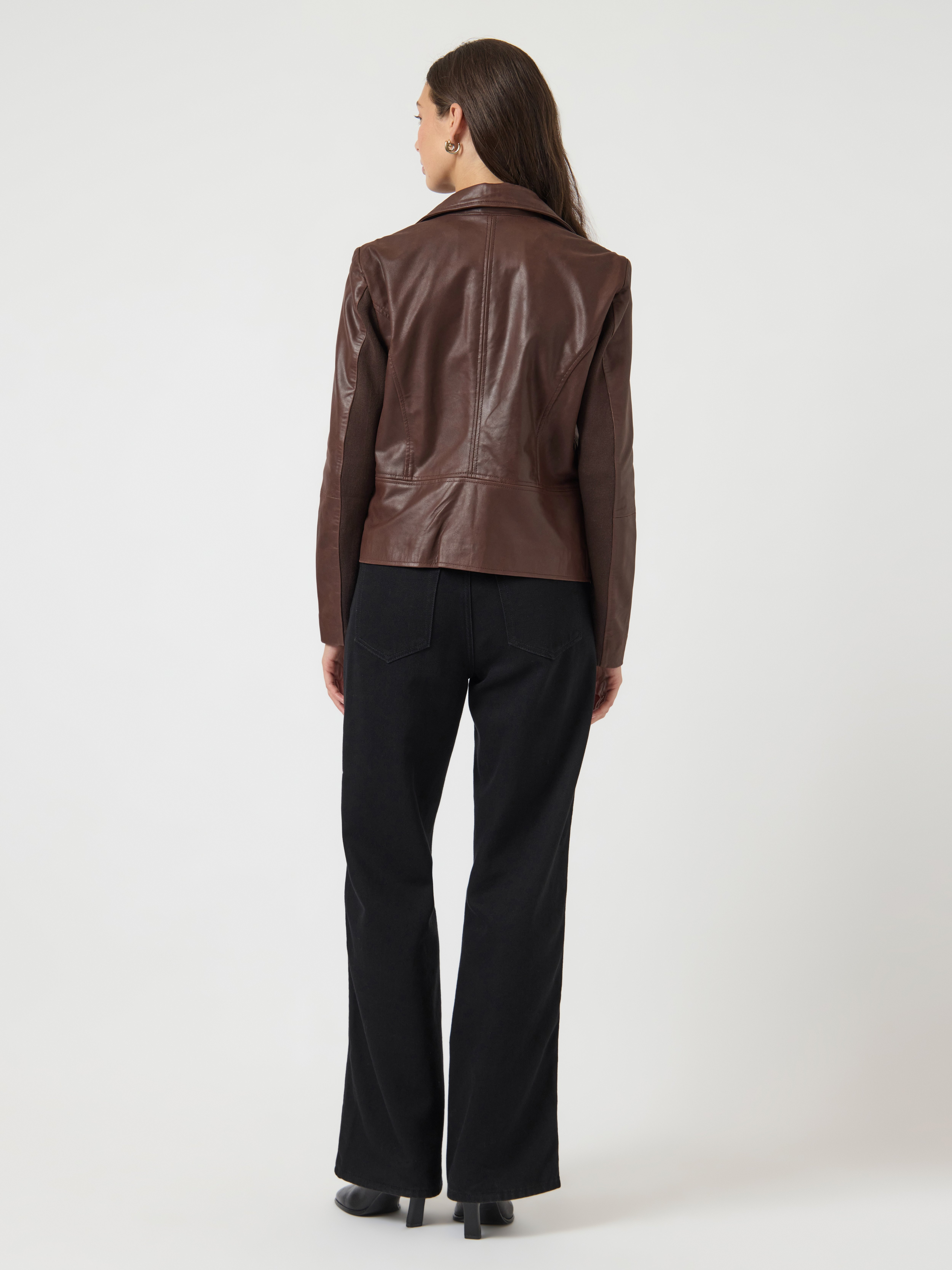 YAS YASSOPHIE - Leather jacket - chicory coffee/brown - Zalando.co.uk