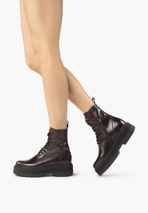 Bottines à plateau - bordeaux