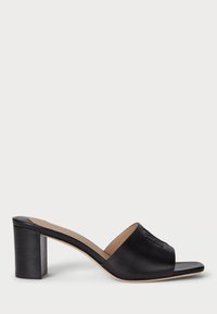 EVERLEY BLOCK-HEEL CALFSKIN SANDAL - Muiltjes met hak - black