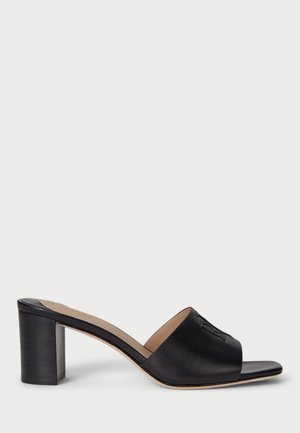EVERLEY BLOCK-HEEL CALFSKIN SANDAL - Muiltjes met hak - black