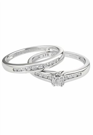 DIAMANT L'ÉTERNEL CHANNEL PRINCESS CUT BRIDAL 2 PACK - Bague - silver coloured