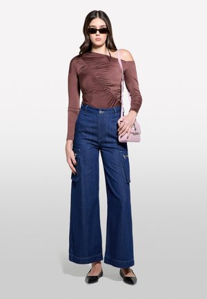 Sisley, WITH ROUCHING - Long sleeved top - brown