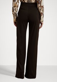 Lauren Ralph Lauren CHAIN TRIM PLEATED JERSEY WIDE-LEG PANT - Kelnės - circuit brown
