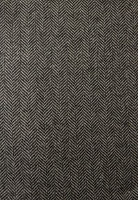 Material textil cu model în forma de arici, având culori gri închis și bej deschis alternate, realizat dintr-un material texturat, țesut.