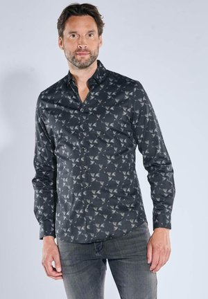 LANGARM- GEMUSTERT - Hemd - schwarz