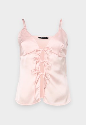 Gina Tricot, TIE SINGLET - Μπλούζα - chalk pink