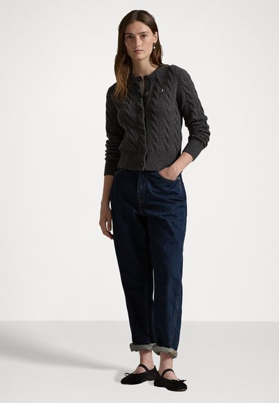 Polo Ralph Lauren CABLE KNIT WOOL CASHMERE CARDIGAN - Strickjacke - stadium grey heather