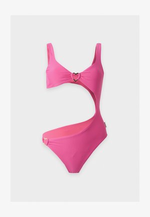 MOSCHINO SWIM, GOLD HEART - Бански костюм - fuxia