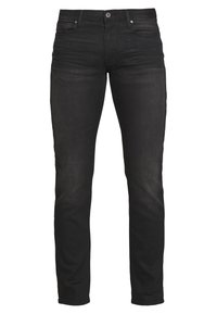 Svarta jeans i denim med slim fit, klassisk femficksdesign och subtil blekning för textur. Knäpps med en metallknapp.