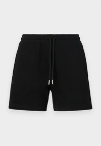 Sorte bomuldsshorts med elastisk talje, snor i taljen, sidelommer og en klassisk, afslappet pasform. Glat tekstur uden mønstre.