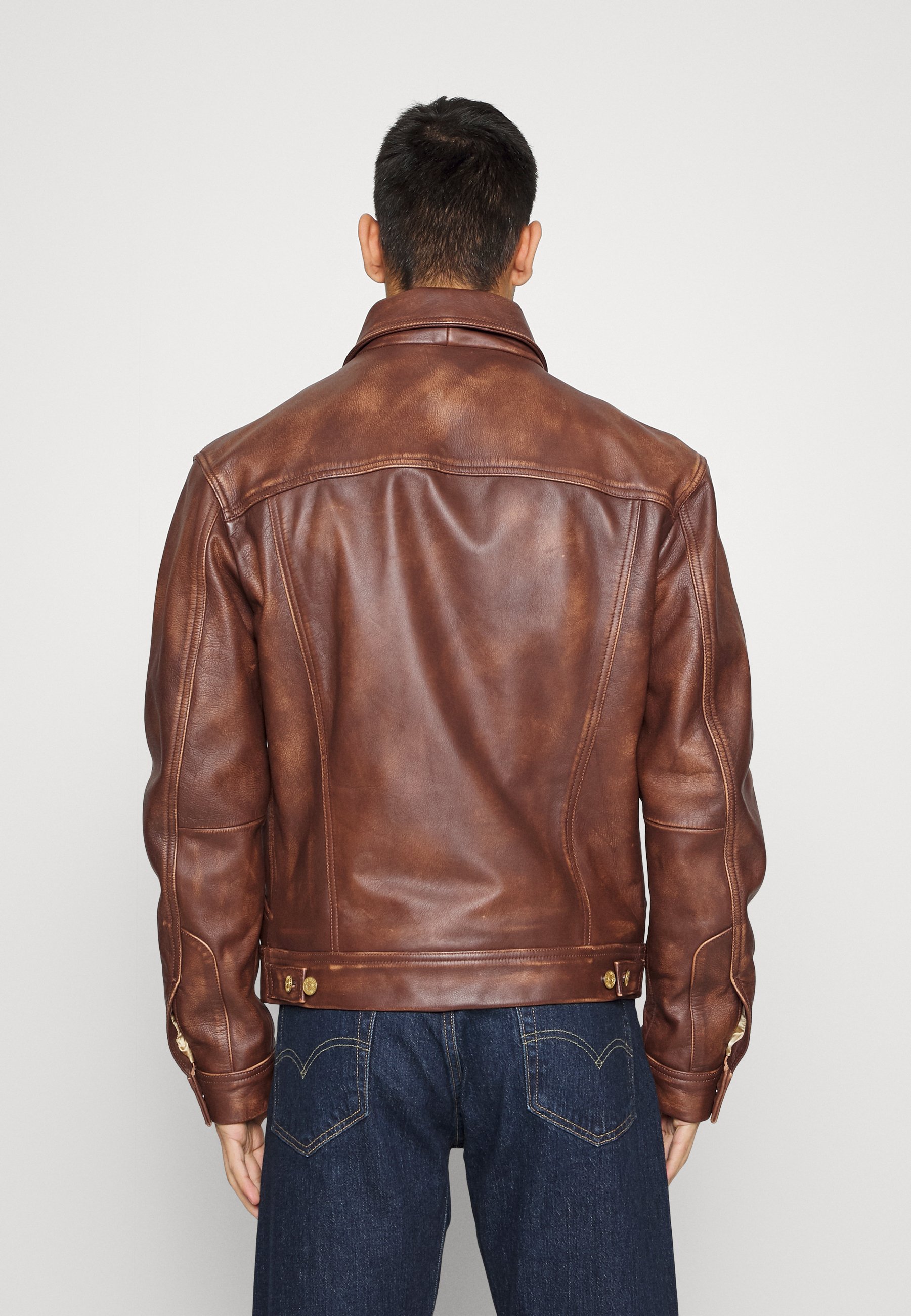 diesel brown leather jacket