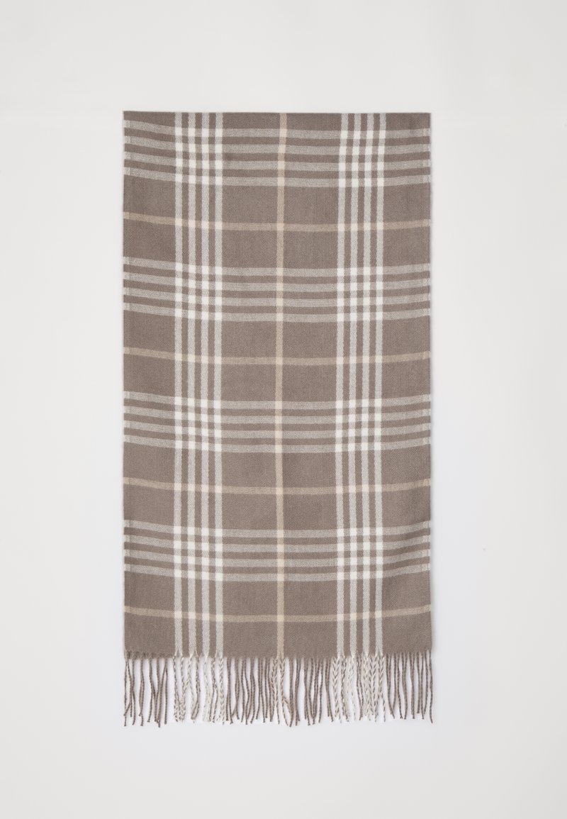 Pieces PCLESIA LONG SCARF - Sall - morel checks/nomad/white cap gray