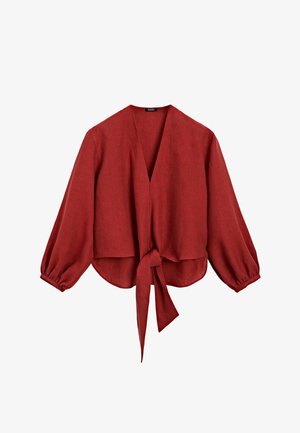 Massimo Dutti GARMENT WITH TIE DETAIL - Blouse - red