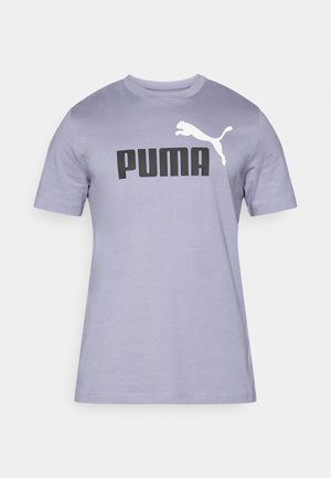 Violets kokvilnas T-krekls ar īsām piedurknēm, apaļu izgriezumu un lielu melnu «PUMA» logotipu ar baltu pumas siluetu.