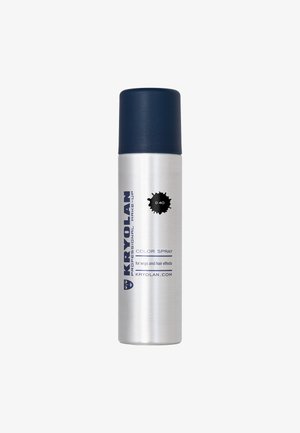 Silberne Sprühdose mit marineblauem Deckel, beschriftet mit Kryolan Professional Make-Up Color Spray D 40 für Perücken- und Haareffekte.