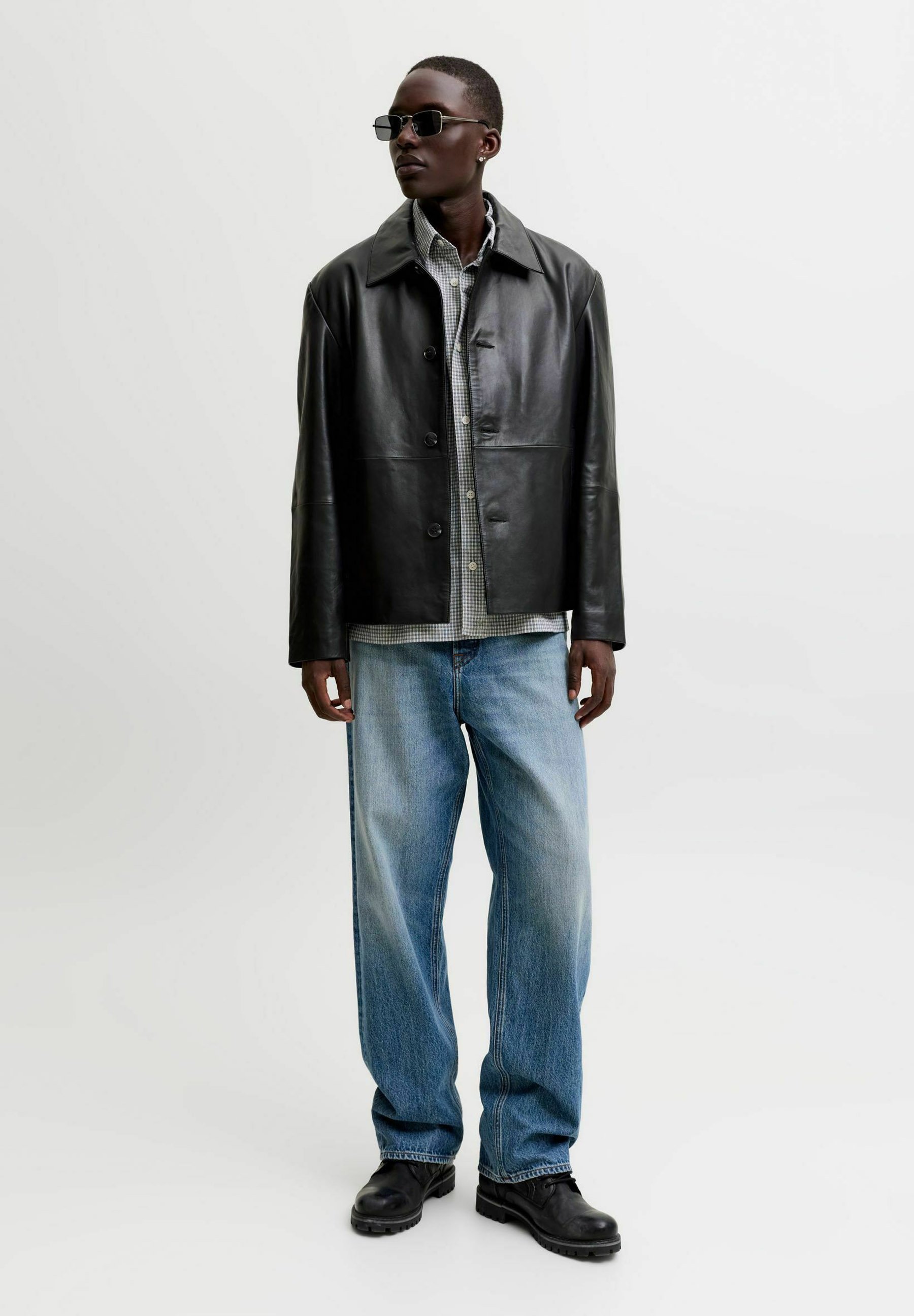 Jack & Jones Leather Leather - Leather jacket - black - Zalando.ie