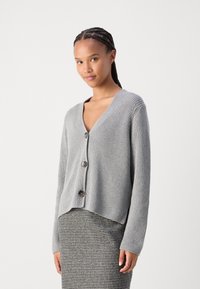Marc O'Polo CARDIGAN LONGSLEEVE V NECK - Kardiganas - soft stone melange
