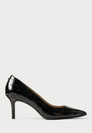 LANETTE CROC-EMBOSSED LEATHER PUMP - Klasické lodičky - black