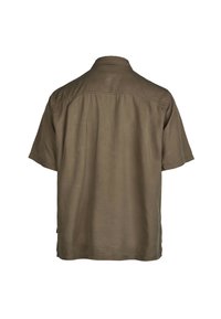 Kurzarmhemd in Olivgrün, aus leichtem Stoff. Mit klassischem Kragen, geradem Saum und legerem Schnitt.