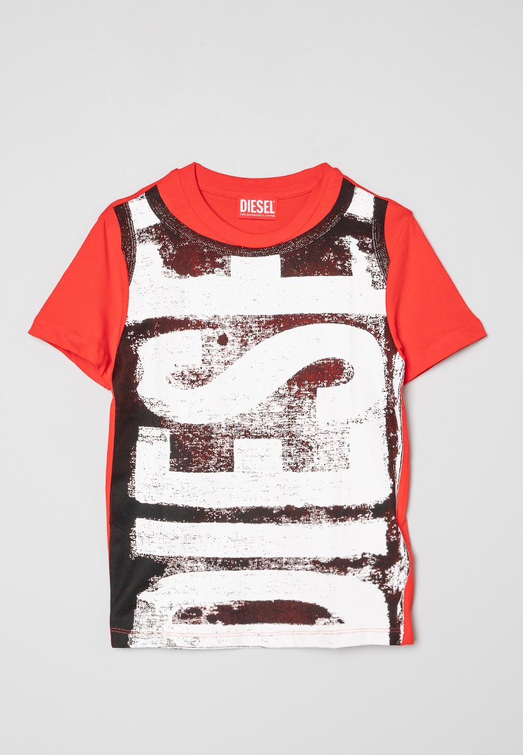 Diesel T-shirt print rood Diesel T-shirt print rood