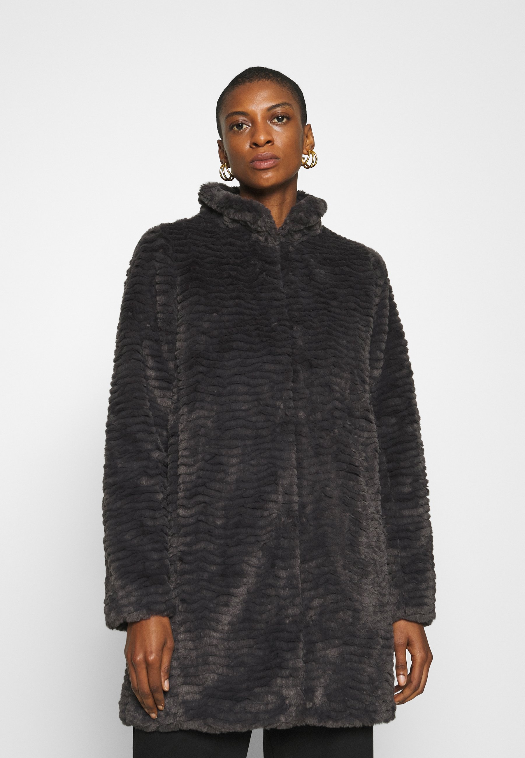 textured longline coat