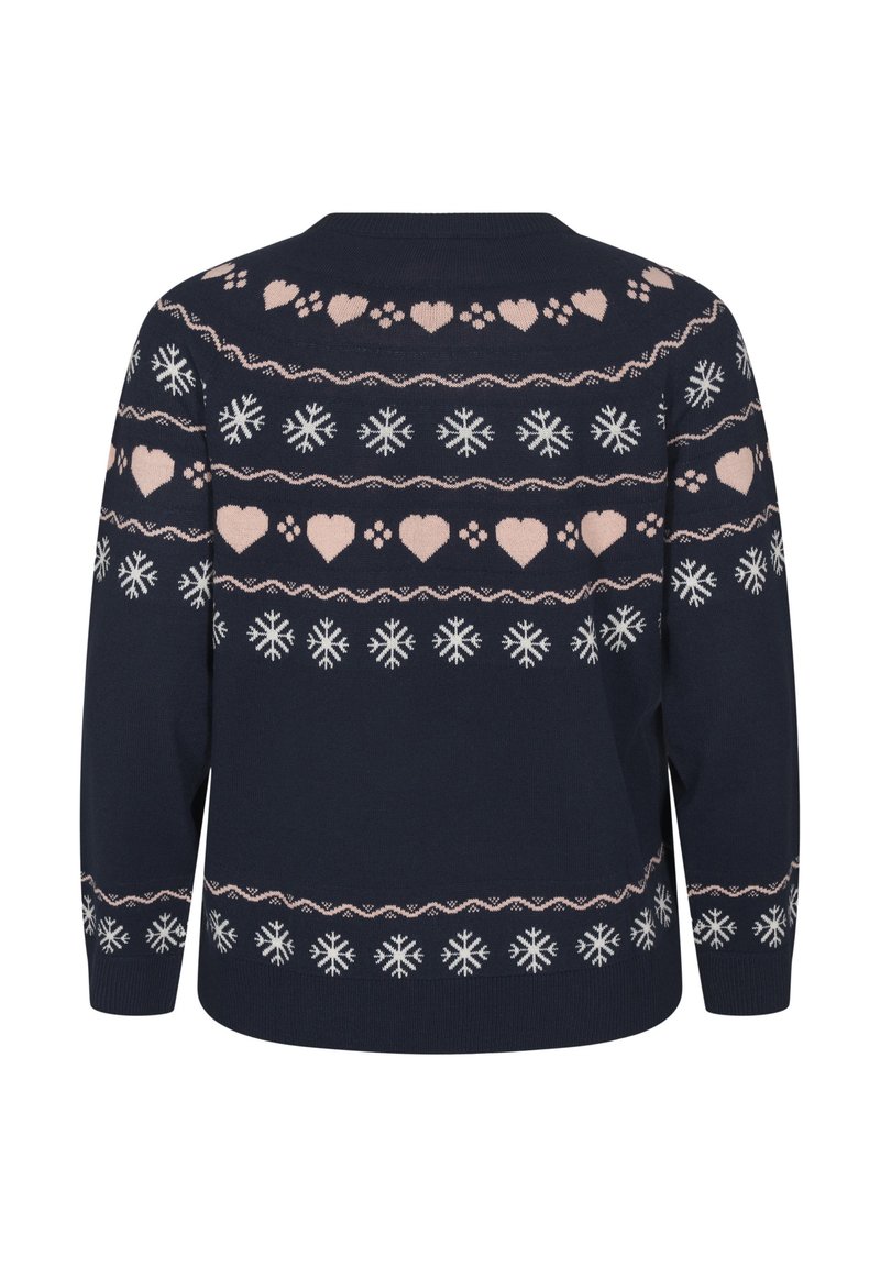 Zizzi LANGÄRMLIGES MIT WEIHNACHTSMOTIV Strickpullover navy