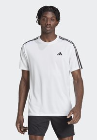 adidas Performance - TRAIN ESSENTIALS BASE 3-STRIPES - Sports T-shirt - white/black Thumbnail Image 1