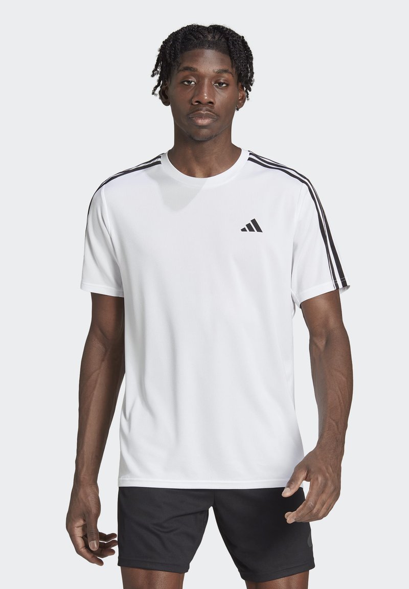 adidas Performance - TRAIN ESSENTIALS BASE 3-STRIPES - Sports T-shirt - white/black, Enlarge