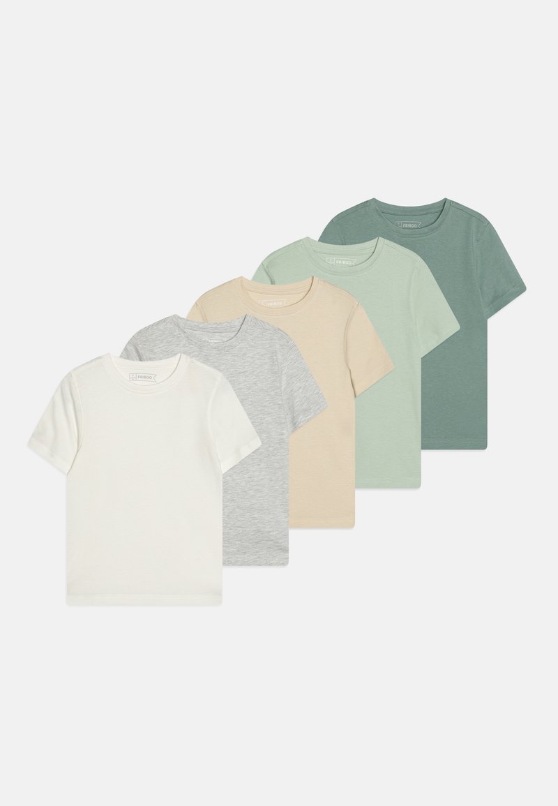 Friboo UNISEX 5 PACK - Základné tričko - green/mottled light grey/mint