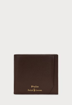Polo Ralph Lauren PEBBLED LEATHER BILLFOLD COIN WALLET - Monedero - dark brown
