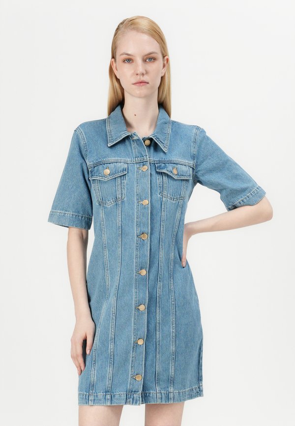 ONLTHALIA FITTED DRESS - Denim dress4