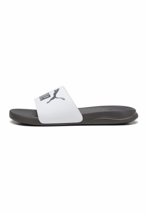 POPCAT UNISEX - Badesandaler - white-dark coal