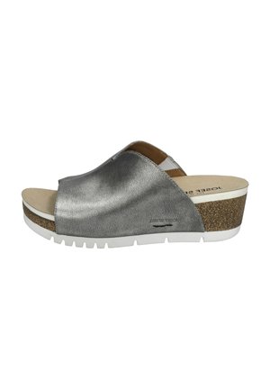 Heeled mules - platin