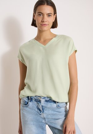 Cecil, KURZARM BLUSENSHIRT MIT STRUKTURMIX - Blouse - raw matcha lime