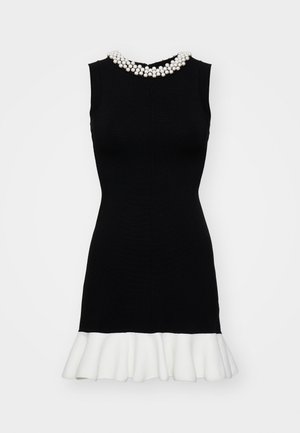 sandro ROBE DAY PELES MINI VOLANT  - Gebreide jurk - noir/ecru