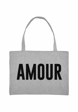 AMOUR TEXT PRINT - Shopping Bag - mottled grey