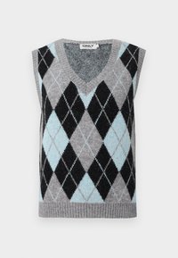 ONLVIC VEST - Strukirani kaput - light grey/blue/black