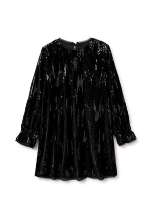 WITH SEQUINS TEARDROP OPENING WITH BUTTON AT THE BACK LONG SLEEVES WITH ELASTICATED CUFFS - Cocktailkleid/festliches Kleid - black